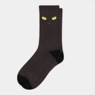 Black Cat Eyes Halloween Novelty T Shirt Tee Gifts Socks
