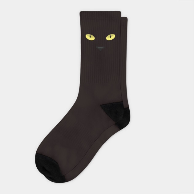 Black Cat Eyes Halloween Novelty T Shirt Tee Gifts Socks by creative