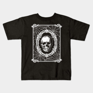 Gothic Victorian Framed Skull Kids T-Shirt