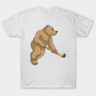 Bear at Hockey with Hockey bat T-Shirt