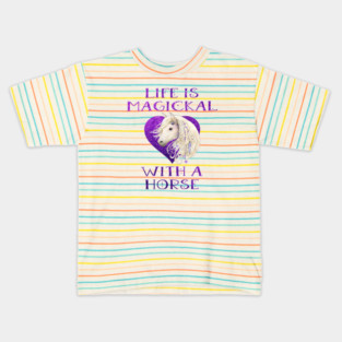 Cheeky Witch® Purple Life is Magickal With a Horse Kids T-Shirt