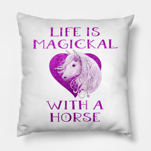 Cheeky Witch® Pink Life is Magickal With a Horse Pillow by Cheeky Witch