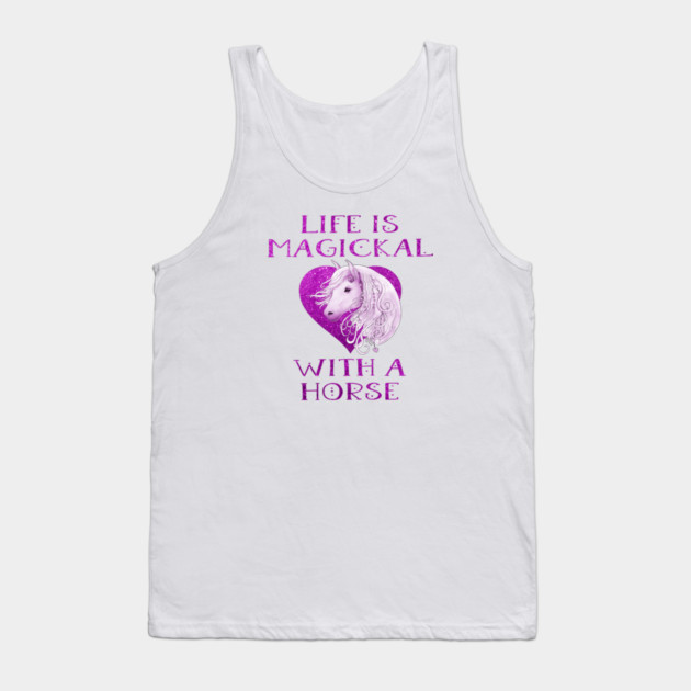 Cheeky Witch® Pink Life is Magickal With a Horse Tank Top by Cheeky Witch