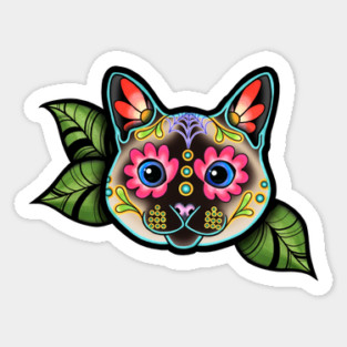 Siamese Cat - Day of the Dead Sugar Skull Kitty Magnet
