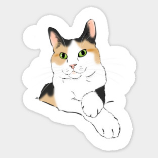 Calico Cat Portrait Sticker