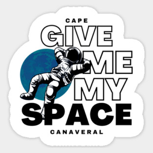Cape Canaveral Kennedy Space Center Moon and Astronaut Sticker