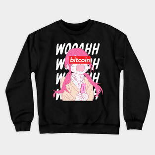 Anime girl bitcoin Crewneck Sweatshirt