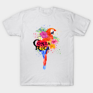 Costa Rica Tropical Parrot Beach Ocean Vacation T-Shirt