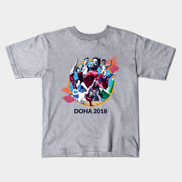 Doha 2018 Graphic (Light) Kids T-Shirt by GymCastic