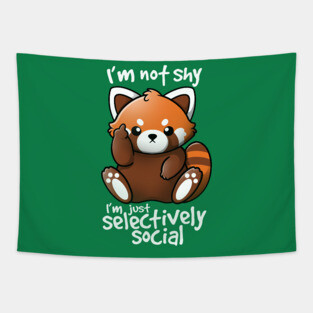 Shy red panda Tapestry