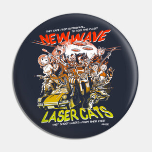 New Wave Laser Cats Pin