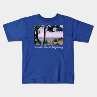 Pacific Coast Highway - Retro, Vintage Design - Beach, ocean Kids T-Shirt