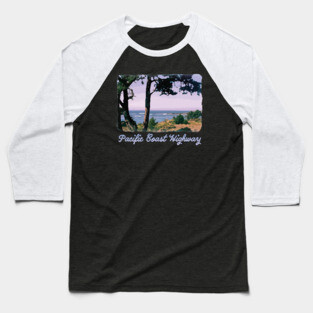 Pacific Coast Highway - Retro, Vintage Design - Beach, ocean Baseball T-Shirt