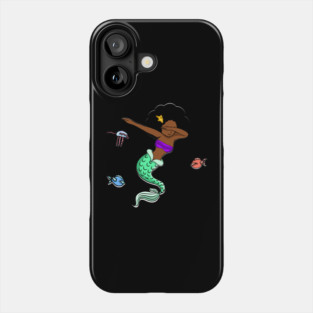 Afro Girl, Mermaid, Funny Dab Dance, Dancing Fishes Phone Case