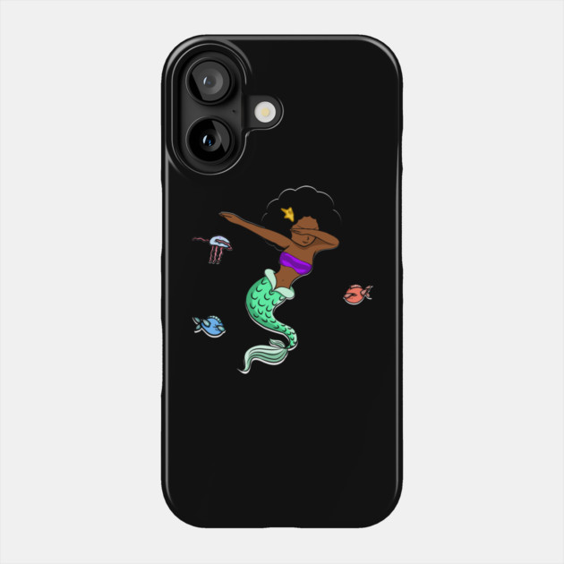 Afro Girl, Mermaid, Funny Dab Dance, Dancing Fishes Phone Case by logiamerch