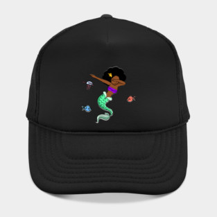 Afro Girl, Mermaid, Funny Dab Dance, Dancing Fishes Hat