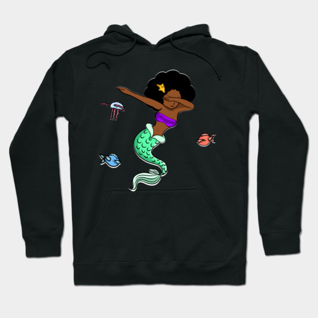 Afro Girl, Mermaid, Funny Dab Dance, Dancing Fishes Hoodie by logiamerch