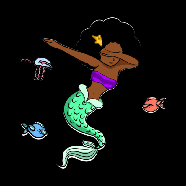 Afro Girl, Mermaid, Funny Dab Dance, Dancing Fishes by logiamerch