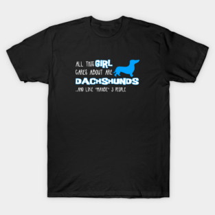 All this GIRL cares about are DACHSHUNDS and like *maybe* 3 people T-Shirt