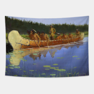 Radisson and Groseilliers by Frederic Remington Tapestry