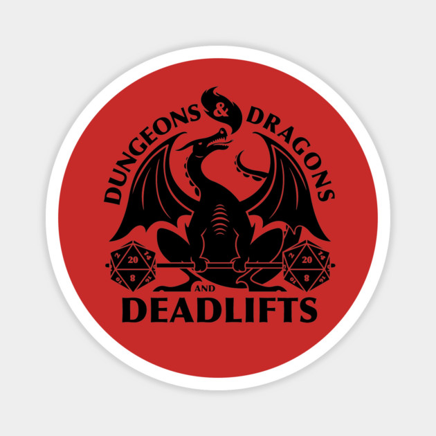 Dungeons and Dragons and Deadlifts Magnet by stayfrostybro