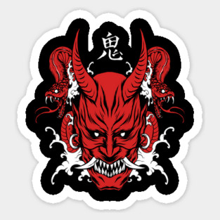 Oni mask T-shirt Sticker