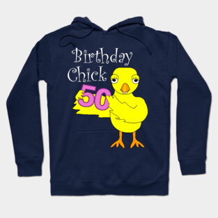 50th Birthday Chick White Text Hoodie