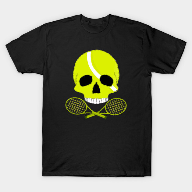 Tennis Ball Skull and Crossed Rackets Tennis T-Shirt TeePublic