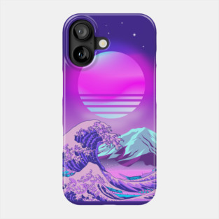 Great Wave off Kanagawa Synthwave Phone Case