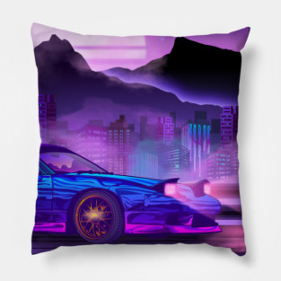 JDM Mazda RX7  Synthwave Pillow