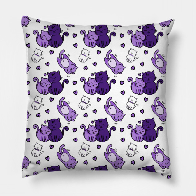 Cheeky Witch® Cute Purple Pattern Cat Lovers Pillow by Cheeky Witch