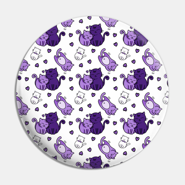 Cheeky Witch® Cute Purple Pattern Cat Lovers Pin by Cheeky Witch