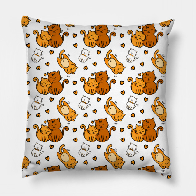 Cheeky Witch® Cute Orange Cats Pattern Cat Lovers Pillow by Cheeky Witch