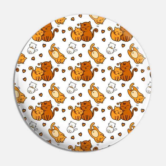 Cheeky Witch® Cute Orange Cats Pattern Cat Lovers Pin by Cheeky Witch