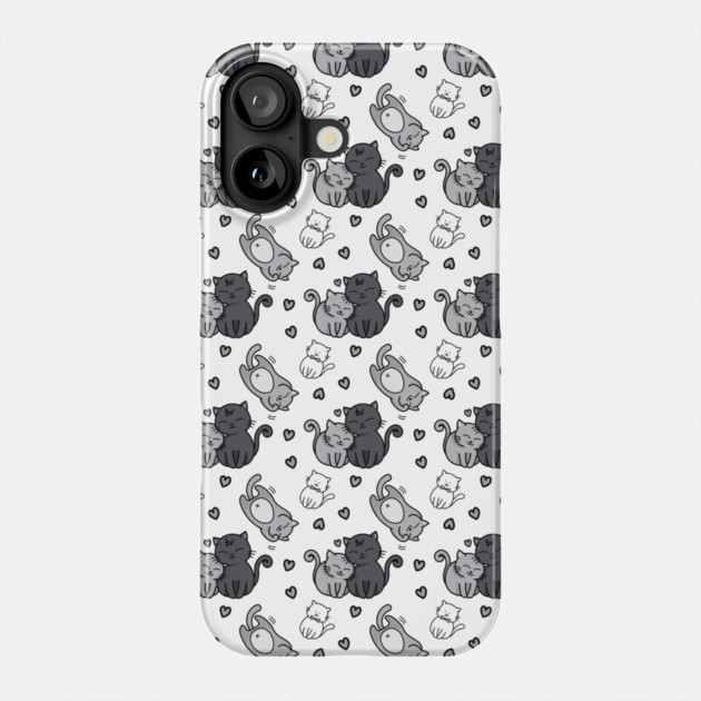 Cheeky Witch® Cute Black and White Cats Pattern Cat Lovers Phone Case by Cheeky Witch