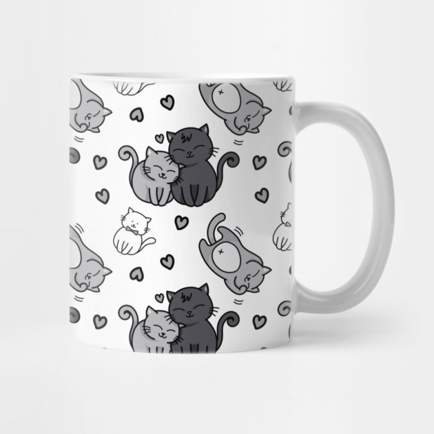 Cheeky Witch® Cute Black and White Cats Pattern Cat Lovers by Cheeky Witch