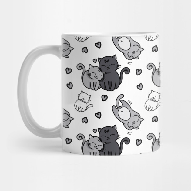 Cheeky Witch® Cute Black and White Cats Pattern Cat Lovers by Cheeky Witch