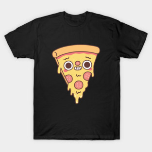 Funny Pizza With Smirk Smile T-Shirt