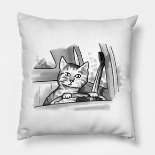 Cat Driving Pillow