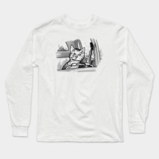 Cat Driving Long Sleeve T-Shirt