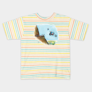 Biker Going Over Cliff Kids T-Shirt