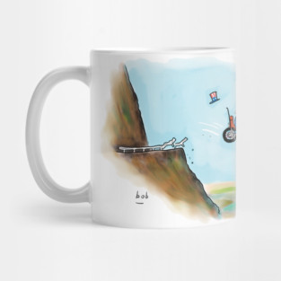 Biker Going Over Cliff Mug