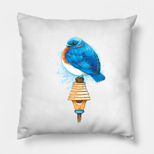 Beautiful Bluebird Bird Pillow