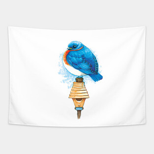 Beautiful Bluebird Bird Tapestry