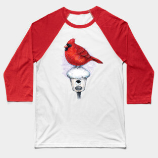 Beautiful Cardinal Bird Baseball T-Shirt