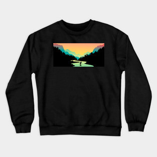 Paddleboard Adventure Wide Crewneck Sweatshirt