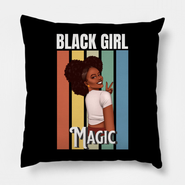 Black Girl Magic, Beautiful Black Woman, Black women, Black Queen Pillow by UrbanLifeApparel