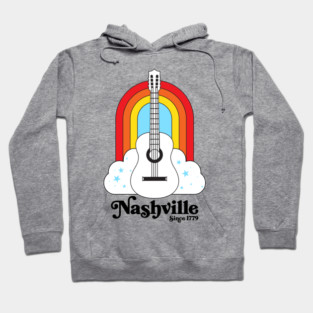 Nashville Rainbow Guitar & Stars Graphic Hoodie