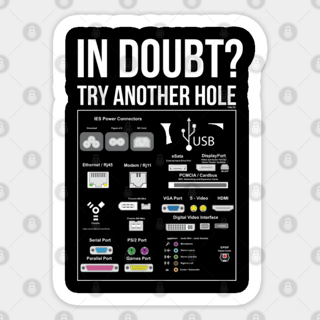 When in Doubt, try Another Hole Funny Humor T-Shirt Tee Sticker by creative
