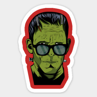 Frankenstein's monster Hipster Halloween costume T Shirt Sticker